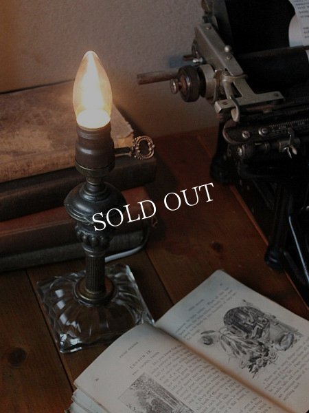 アンティークテーブルライト｜真鍮ガラス卓上照明