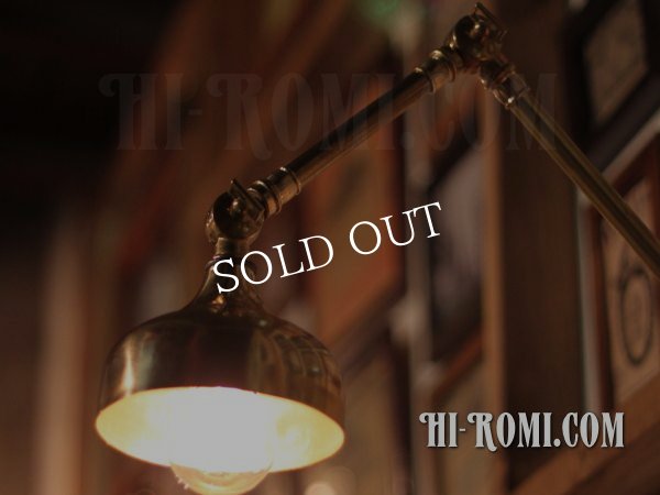 ヴィンテージインダストリアル角度調整付き真鍮壁掛け照明ブラケットライトA/アンティーク工業系照明