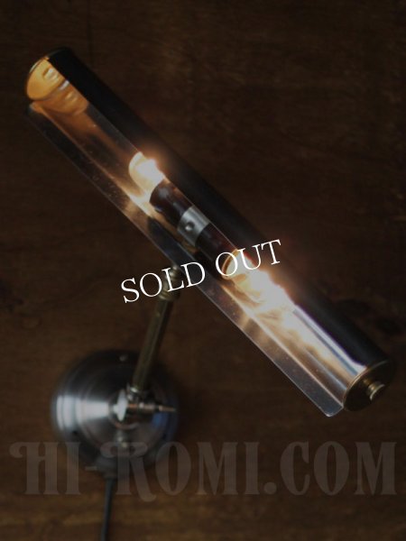 ヴィンテージ工業系2灯角度調整付ウォールブラケットライト・壁掛ピクチャーライト/アンティーク照明