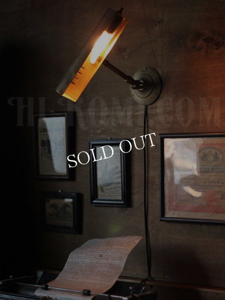 ヴィンテージ角度調整付真鍮製ウォールブラケットライト・壁掛ピクチャーライト/アンティーク工業系照明