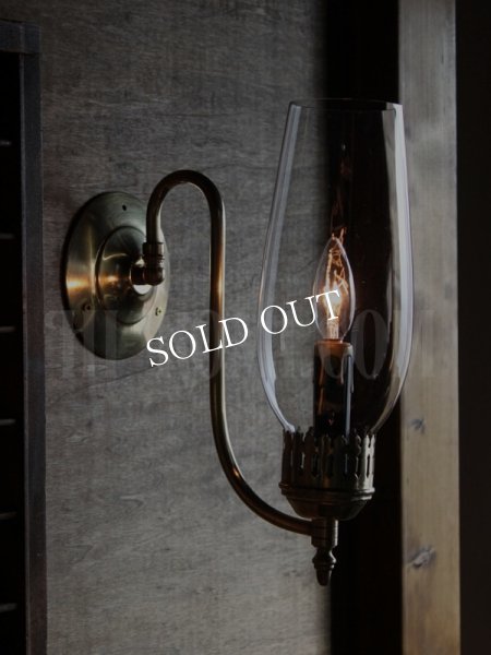 画像3: クリアガラスチムニー付きコロニアルキャンドルブラケットA/アンティークコロニアルモダン照明 (3)