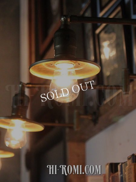 ヴィンテージ工業系角度調整&スウィングアームブラケットライトA/アンティークインダストリアル真鍮壁掛け照明