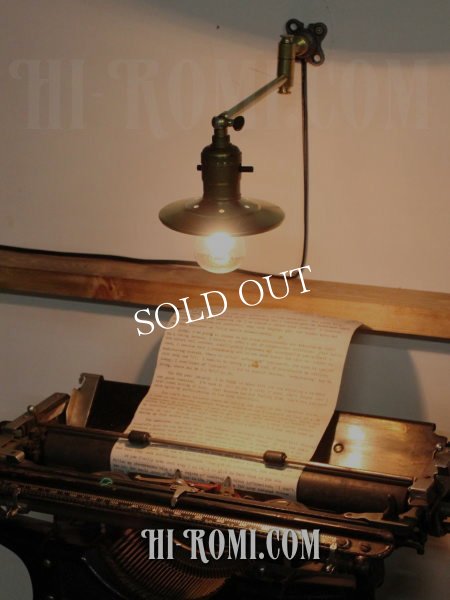 ヴィンテージ工業系角度調整&スウィングアームブラケットライトA/アンティークインダストリアル真鍮壁掛け照明