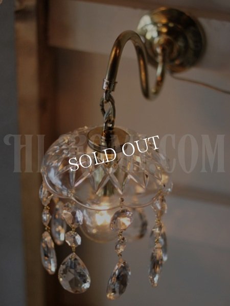 ヴィンテージガラス製ミニシャンデリアブラケットライト｜アンティークウォールランプ壁掛け照明