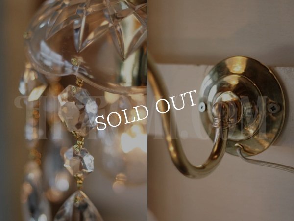 ヴィンテージガラス製ミニシャンデリアブラケットライト｜アンティークウォールランプ壁掛け照明