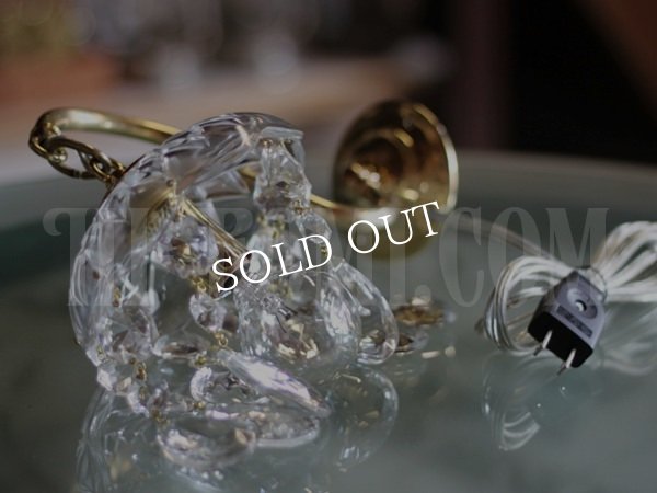 ヴィンテージガラス製ミニシャンデリアブラケットライト｜アンティークウォールランプ壁掛け照明