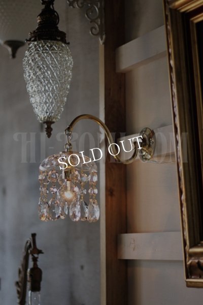 ヴィンテージガラス製ミニシャンデリアブラケットライト｜アンティークウォールランプ壁掛け照明