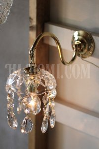 画像1: ヴィンテージガラス製ミニシャンデリアブラケットライト｜アンティークウォールランプ壁掛け照明