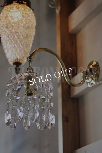 ヴィンテージガラス製ミニシャンデリアブラケットライト｜アンティークウォールランプ壁掛け照明