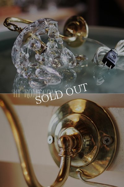 ヴィンテージガラス製ミニシャンデリアブラケットライト｜アンティークウォールランプ壁掛け照明