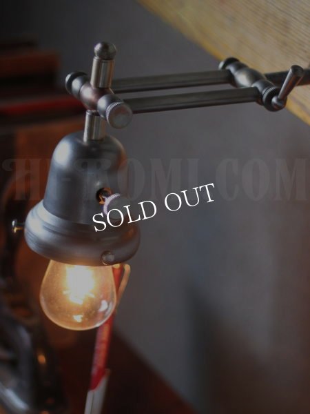 角度調整ダブルアームベル型カップ付ブラケットライト/ヴィンテージ壁掛け照明アトリエランプ