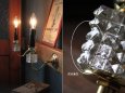 画像3: ヴィンテージガラス飾りミニウォールブラケットランプB/アンティークシャンデリア照明 (3)