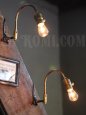 USA工業系真鍮製スウィングアームブラケットライト壁掛け照明B/ヴィンテージウォールランプ