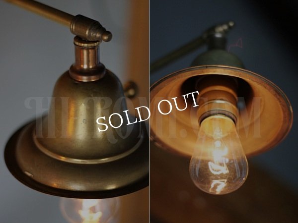 アメリカンヴィンテージベル型シェードストレートアームブラケットランプA/アンティーク工業系壁掛け照明