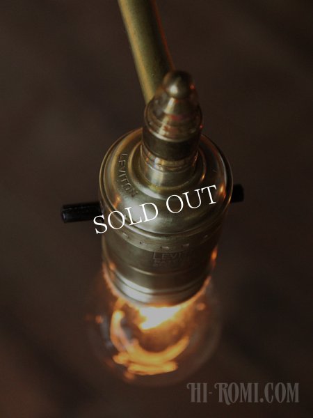 USAヴィンテージLEVITON社製真鍮ソケット付ミニブラケットライトA｜アンティーク壁掛け照明