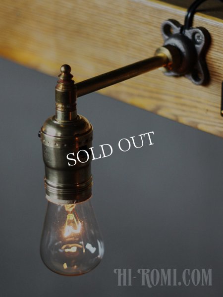 USAヴィンテージLEVITON社製真鍮ソケット付ミニブラケットライトA｜アンティーク壁掛け照明