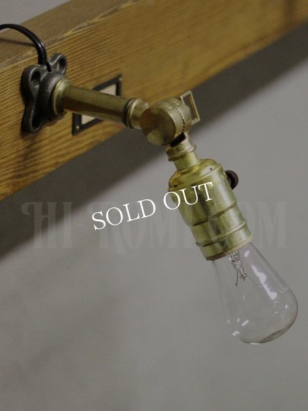 USAヴィンテージ工業系アルミ製Fソケット角度調整付ブラケットランプA/アンティーク壁掛け照明ライト