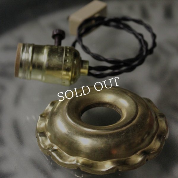 USAサークルFヴィンテージターン式アルミ製ソケット花フレーム付ペンダントライト(5)/アンティーク照明ランプ工業系