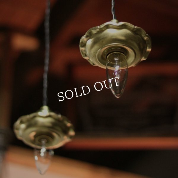 USAサークルFヴィンテージターン式アルミ製ソケット花フレーム付ペンダントライト(5)/アンティーク照明ランプ工業系