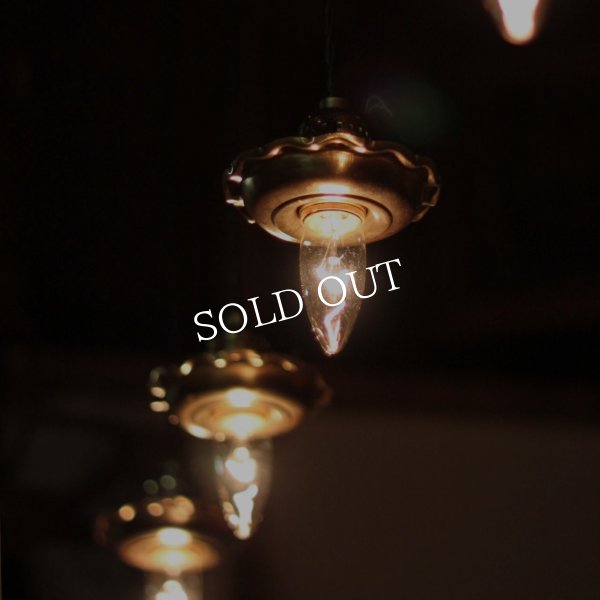 USAサークルFヴィンテージターン式アルミ製ソケット花フレーム付ペンダントライト(5)/アンティーク照明ランプ工業系