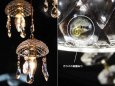 画像3: ヴィンテージプレスガラスシェードプリズム付１灯ペンダントランプA/アンティークシャンデリア照明 (3)