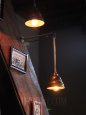 画像2: 工業系照明｜1920年代ミニ真鍮シェード&ポール付吊下ライト (2)