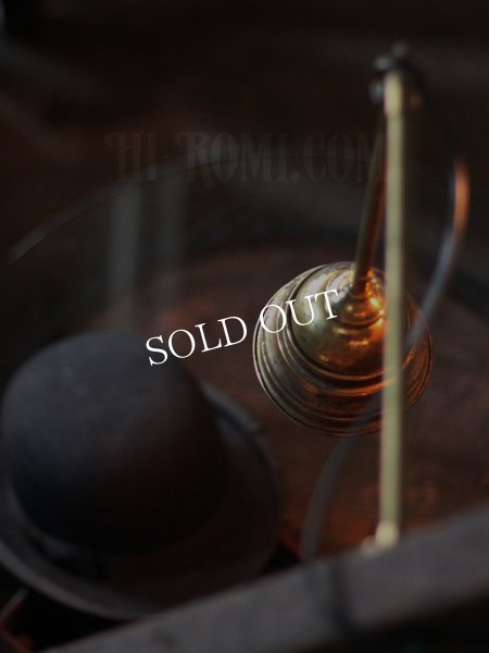 画像8: 工業系照明｜1920年代ミニ真鍮シェード&ポール付吊下ライト (8)