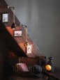 画像5: 工業系照明｜1920年代ミニ真鍮シェード&ポール付吊下ライト (5)