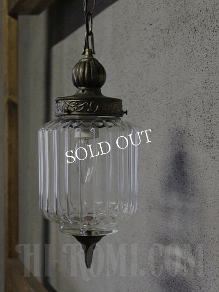 画像3: USAクリアガラススワッグランプ/ヴィンテージペンダント吊下げライト (3)