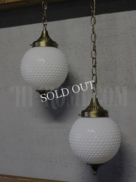 画像2: USAホブネイルミルクガラススワッグランプB/ヴィンテージペンダント吊下げライト (2)