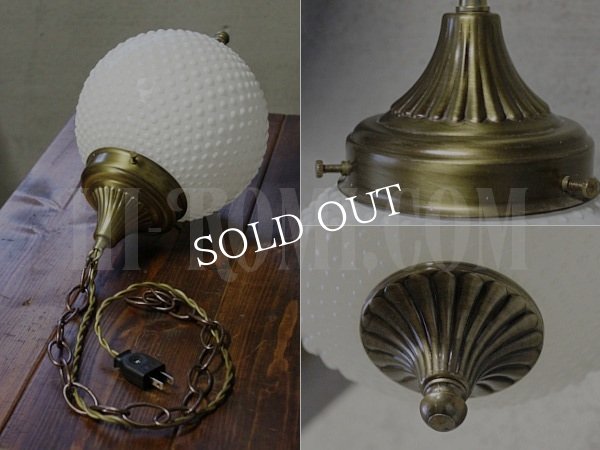 画像4: USAホブネイルミルクガラススワッグランプB/ヴィンテージペンダント吊下げライト (4)