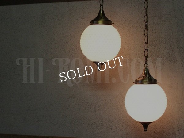 画像5: USAホブネイルミルクガラススワッグランプB/ヴィンテージペンダント吊下げライト (5)