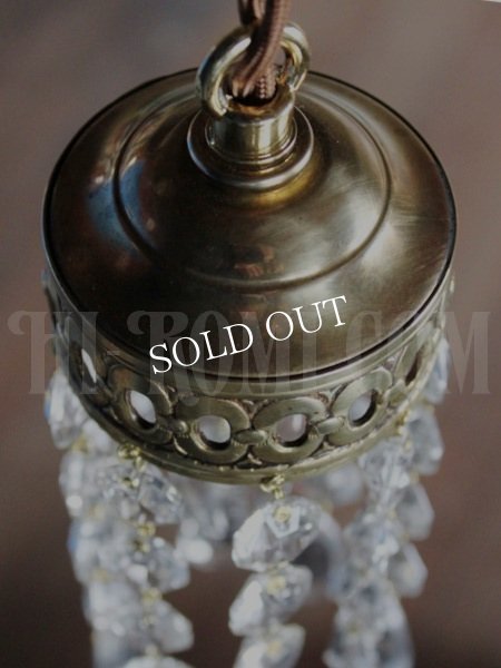 画像4: 真鍮カップオクタゴンプリズム１灯ミニペンダントランプ/アンティーク吊下照明 (4)