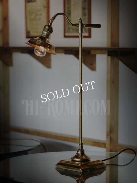 真鍮製アンティークライト｜スウィングアームテーブルランプ卓上照明