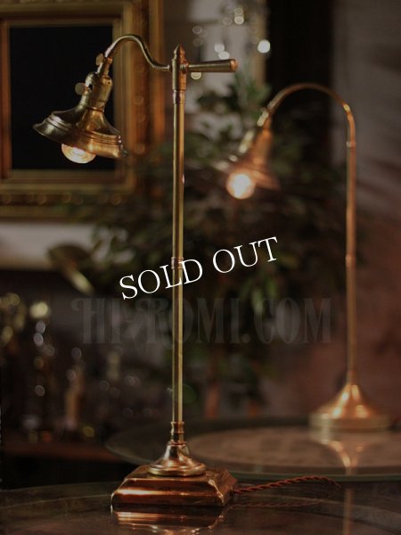 真鍮製アンティークライト｜スウィングアームテーブルランプ卓上照明