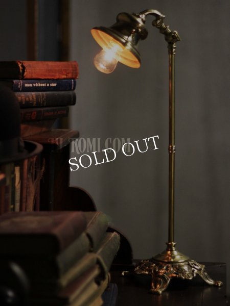 画像3: USAヴィンテージ角度調整付ファーマシー真鍮製テーブルライト/コロニアルアトリエ照明 (3)