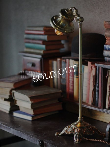 画像5: USAヴィンテージ角度調整付ファーマシー真鍮製テーブルライト/コロニアルアトリエ照明 (5)