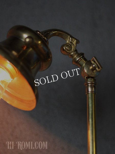 画像6: USAヴィンテージ角度調整付ファーマシー真鍮製テーブルライト/コロニアルアトリエ照明 (6)