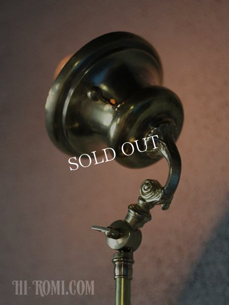 画像7: USAヴィンテージ角度調整付ファーマシー真鍮製テーブルライト/コロニアルアトリエ照明 (7)