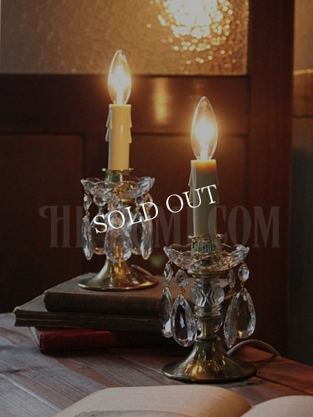 アンティークテーブルライト｜ミニシャンデリアプリズム卓上照明ランプ