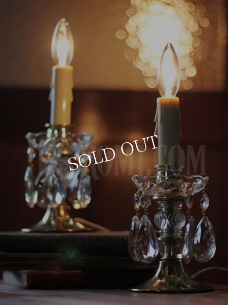 アンティークテーブルライト｜ミニシャンデリアプリズム卓上照明ランプ