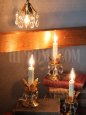 画像3: ヴィンテージプリズム付花形カップ１灯キャンドルミニテーブルランプB/アンティークシャンデリア照明 (3)