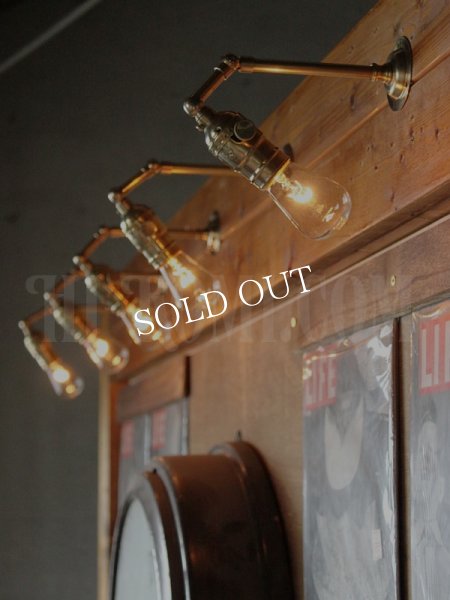 ヴィンテージ工業系ADL角度調整付き真鍮ブラケットライト/アンティーク照明インダストリアルウォールランプ