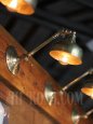 ヴィンテージ工業系２点角度調整付きキーレス真鍮ブラケットライトA/アンティーク壁掛け照明インダストリアルウォールランプ