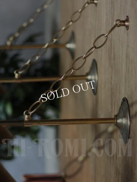 工業系ヴィンテージシェード&チェーン付真鍮製ブラケットライトB/アンティークインダストリアル鎖付壁掛照明ランプ