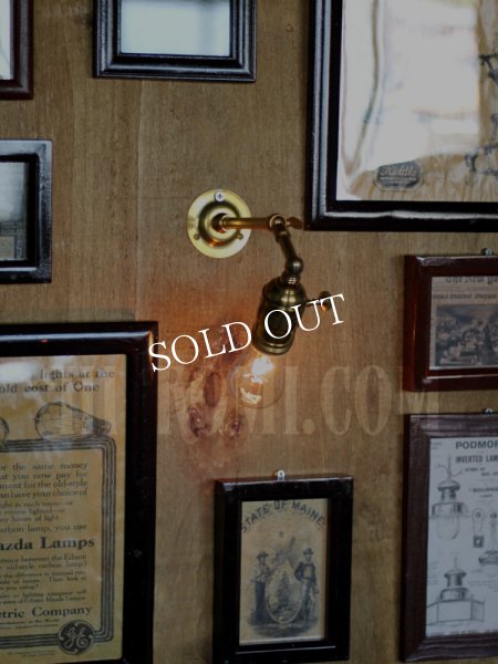 工業系ミニ角度調整付き真鍮ブラケットライト/インダストリアルウォールランプ/壁掛け照明