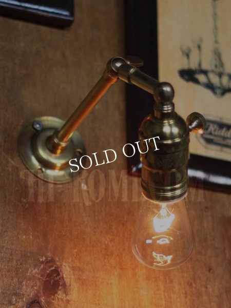 工業系ミニ角度調整付き真鍮ブラケットライト/インダストリアルウォールランプ/壁掛け照明