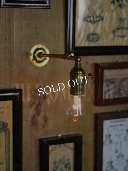 工業系ミニ角度調整付き真鍮ブラケットライト/インダストリアルウォールランプ/壁掛け照明