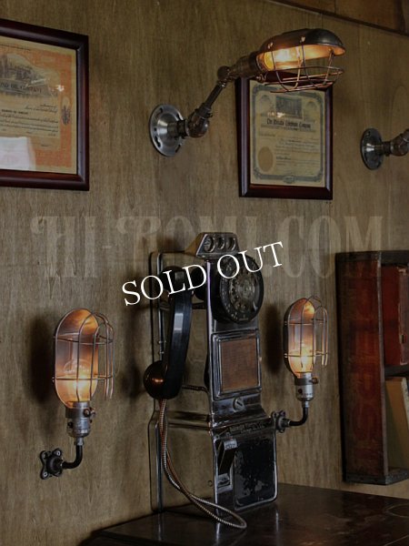 画像2: 工業系ワイヤーケージミニブラケットA/インダストリアルトラブルライトウォールランプ/壁掛け照明 (2)