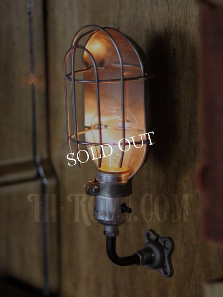 画像3: 工業系ワイヤーケージミニブラケットA/インダストリアルトラブルライトウォールランプ/壁掛け照明 (3)